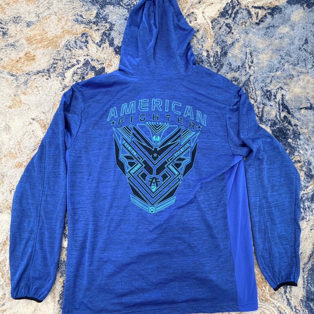 American Fighter Royal Blue Hooded Graphic Pullover